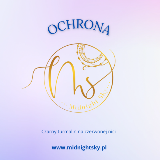 Bransoletka ochronna z czarnym turmalinem na czerwonej nici